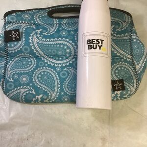 Blue Paisley insulated lunch bag W/stainsteel water bottle